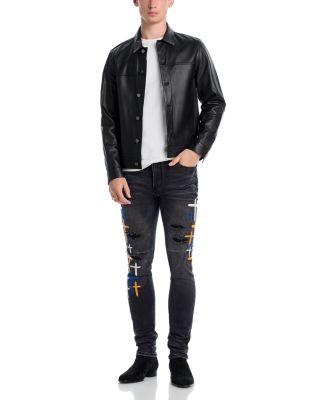 Bryant Distressed Skinny Jeans in Charcoal Drift