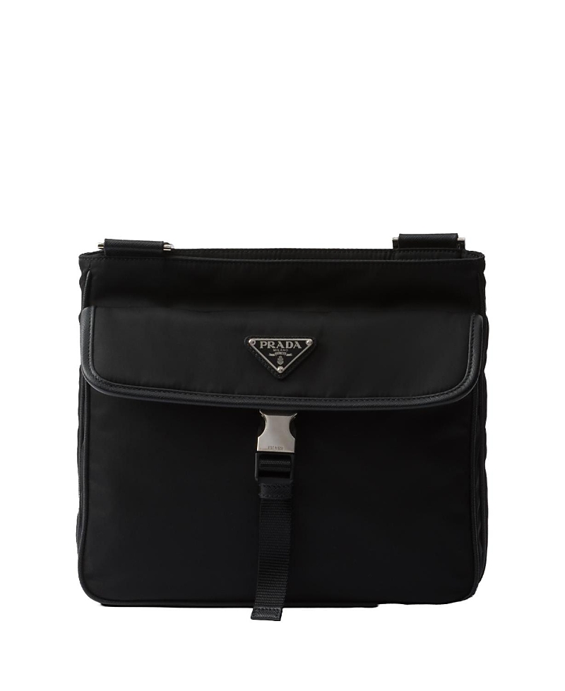 Prada Messenger Bag With Adjustable Strap And External Pocket