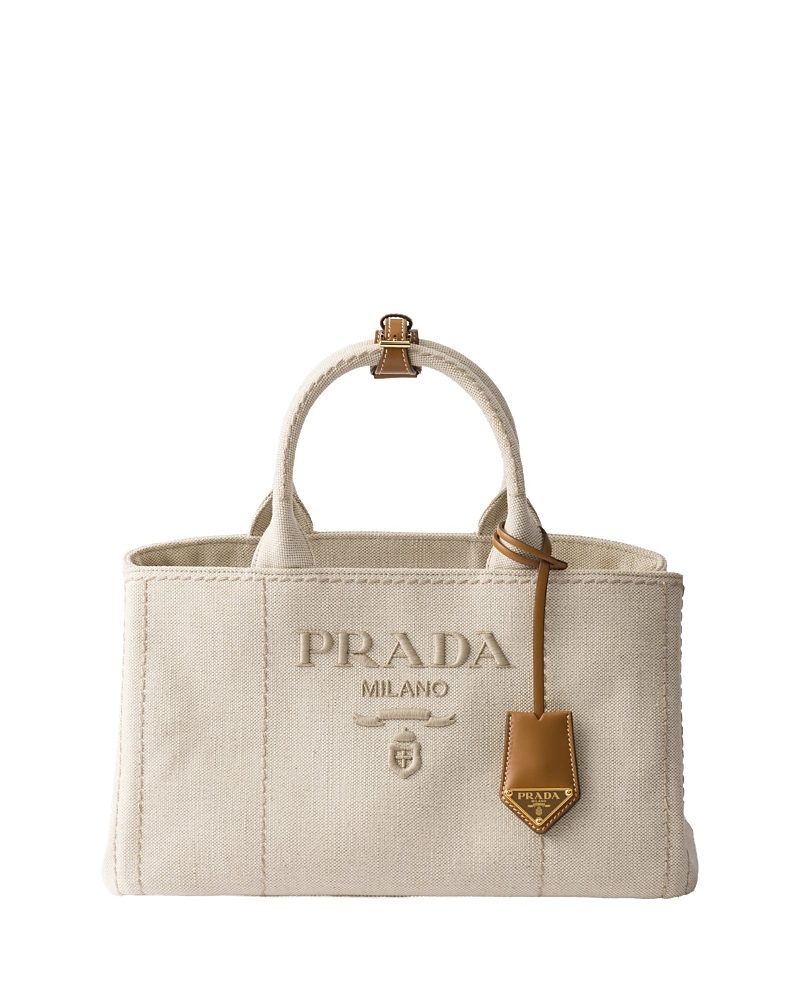 Prada Large Linen Blend Handbag