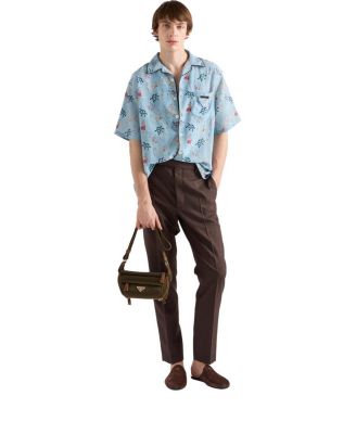 Small Re-Nylon And Suede Shoulder Bag