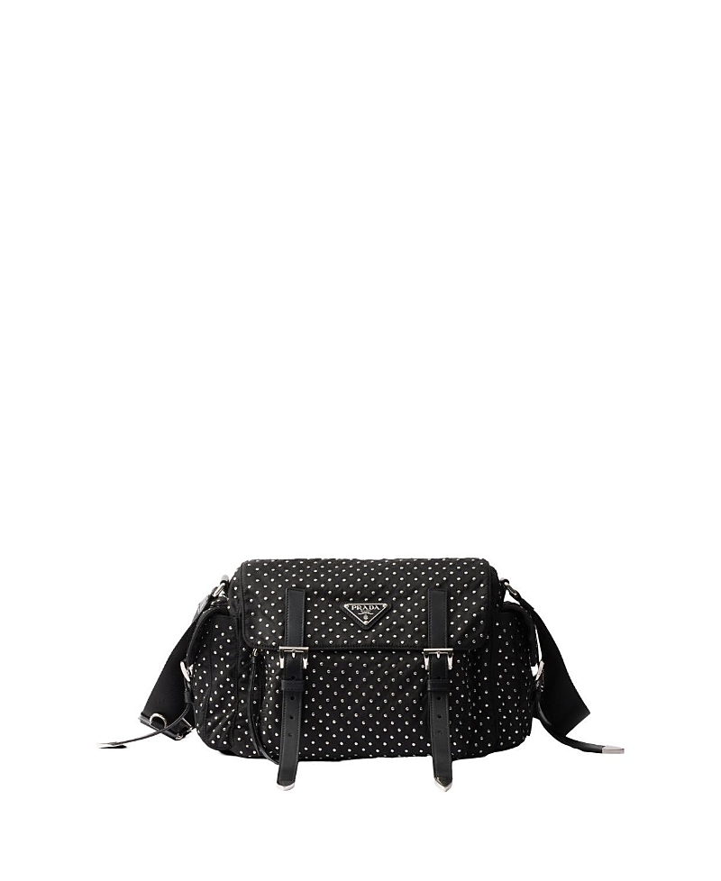 Prada Re-nylon Shoulder Bag With Studs