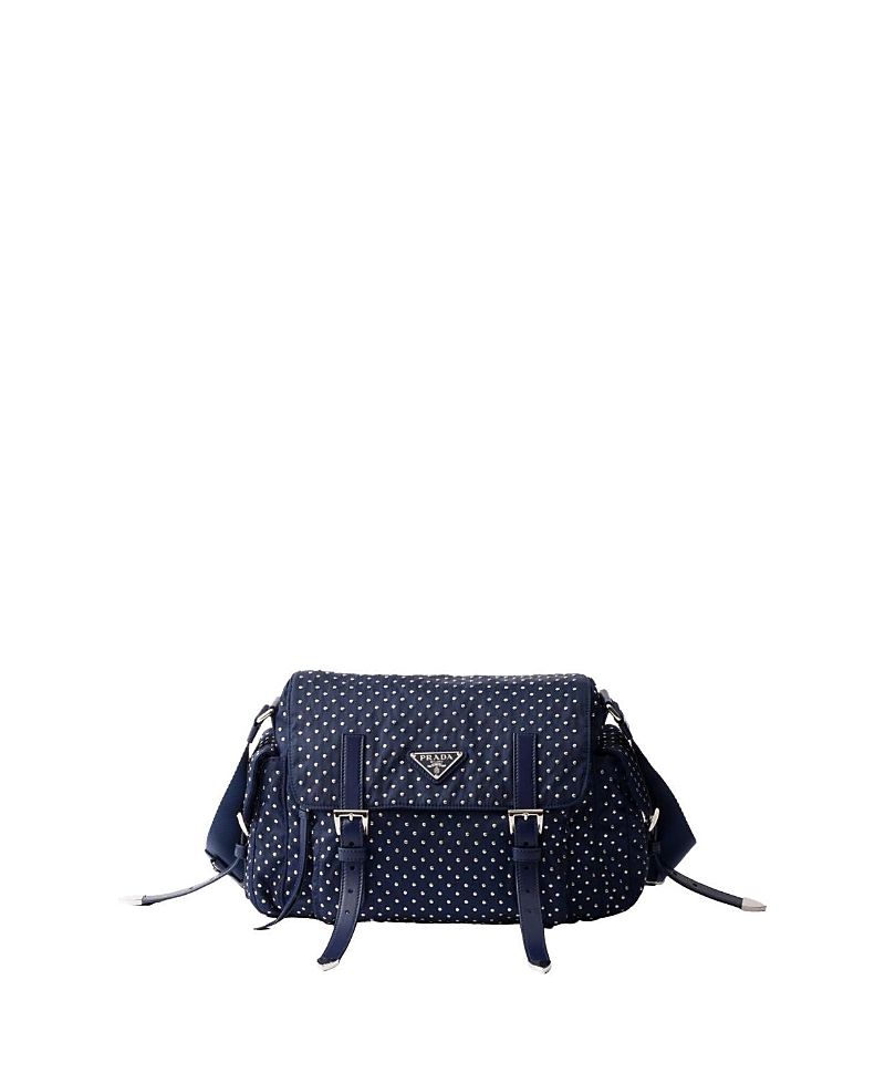 Shop Prada Re-nylon Shoulder Bag With Studs