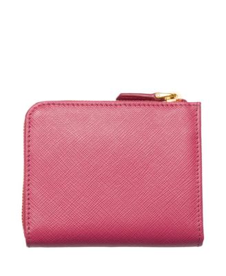 Small Saffiano Leather Zipper Wallet