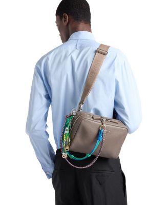 Leather Shoulder Bag With Charm