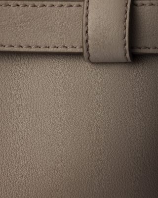 Buckle Medium Leather Handbag with Double Belt