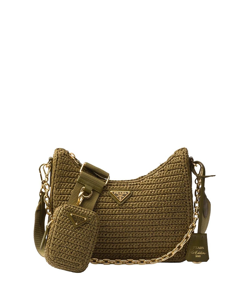Prada Re-edition 2005 Mini Crochet Shoulder Bag