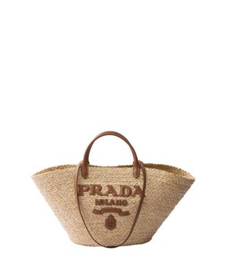 Large Raffia and Leather Shopping Bag