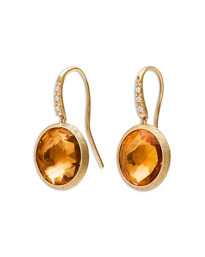 Marco Bicego 18k Yellow Gold Jaipur Color Citrine & Diamond Drop Earrings