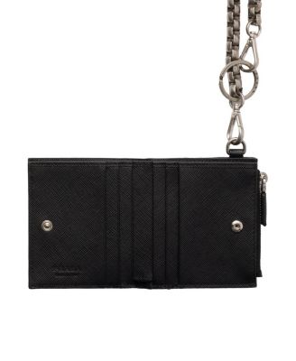 Small Saffiano Wallet With Chain