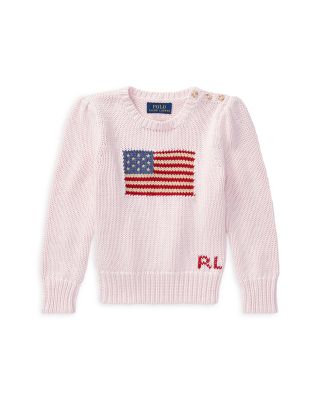 Girls' Flag Cotton Crewneck Sweater - Little Kid