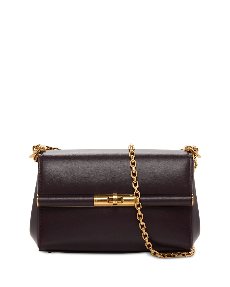 Dolce & Gabbana Mini Marlene City Shoulder Bag In Grained Leather In Burgundy