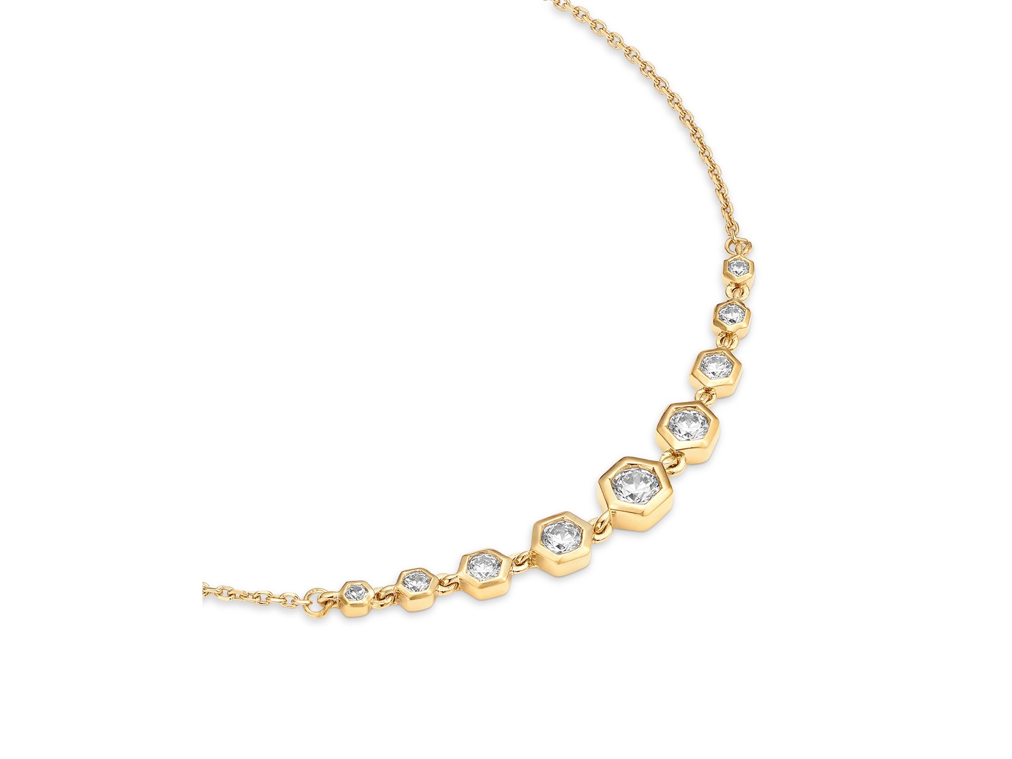Diamond Honeycomb Bezel Bracelet in 14K Yellow , 0.4 tcw — Image 3