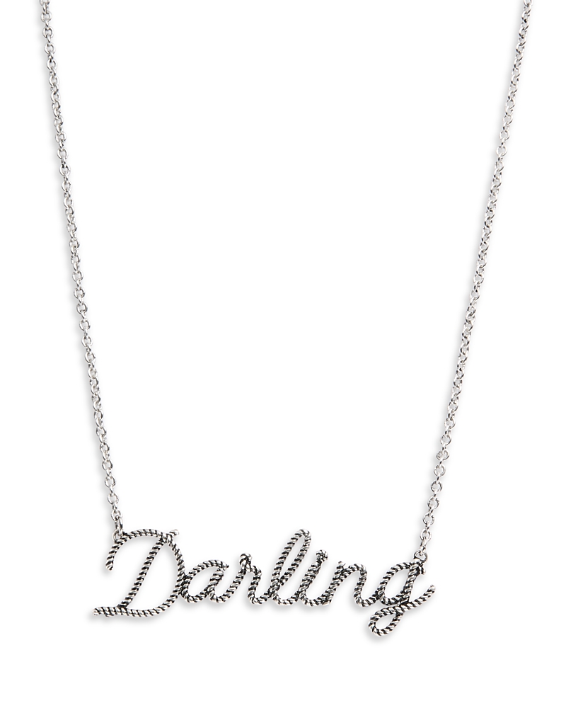 Aqua X Ava Phillippe Ava Darling Script Pendant Necklace, 18-20 - Exclusive In Metallic