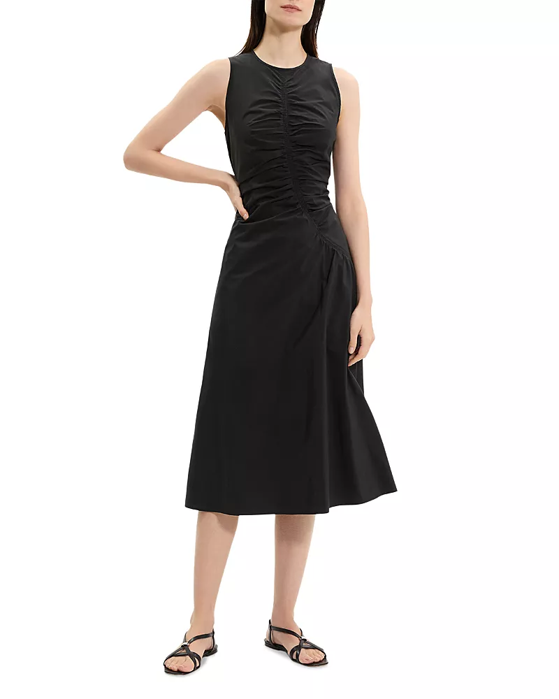 Theory Ruched Sleeveless Dress