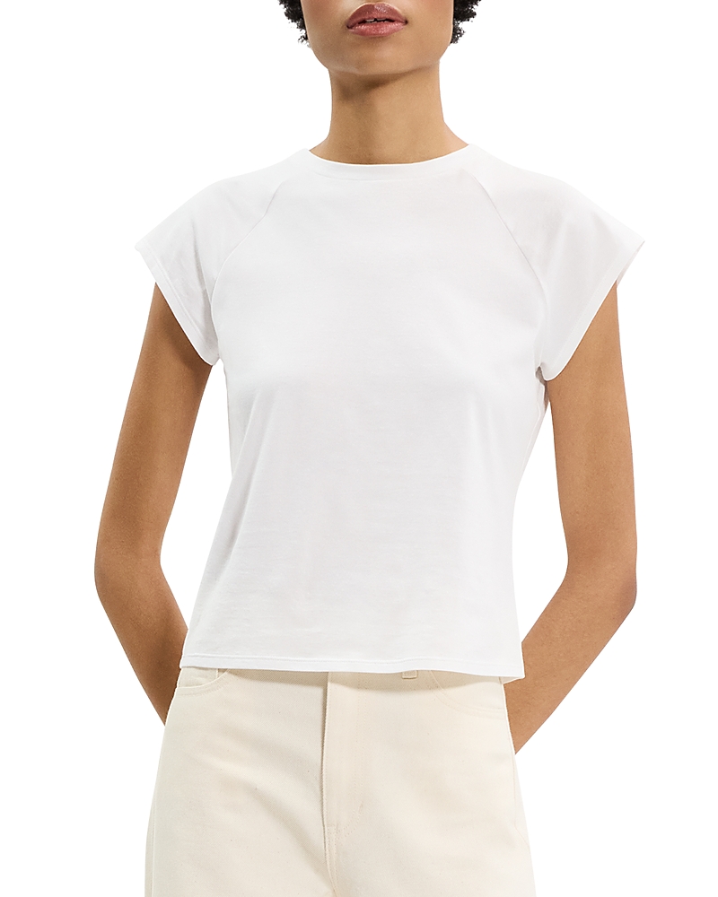 Theory Cap-sleeve Silk Georgette Top