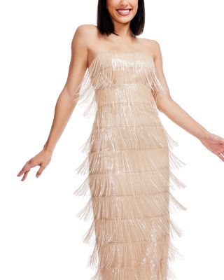 Tanya Beaded Fringe Gown