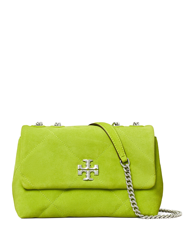 Tory Burch Small Kira Diamond Quilted Suede Convertible Shoulder Bag