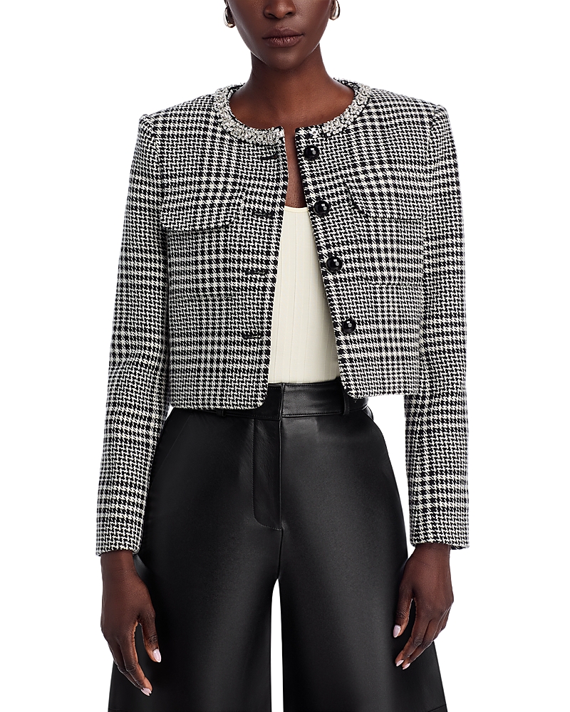 Self-portrait Wool Houndstooth Tailored Jacket Jackets Multicolor