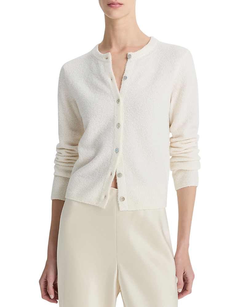 Vince Soft Boucle Cardigan Sweater In Neutral
