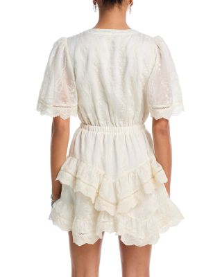 Lace Trim Pintuck Mini Dress - Exclusive