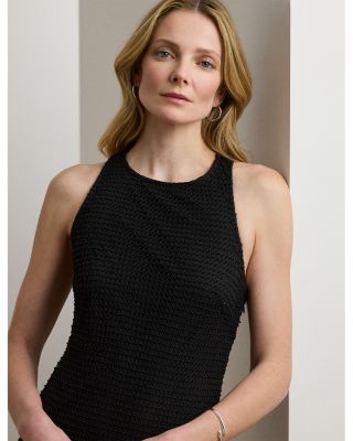 Beaded Netting Sleeveless Cocktail Dress