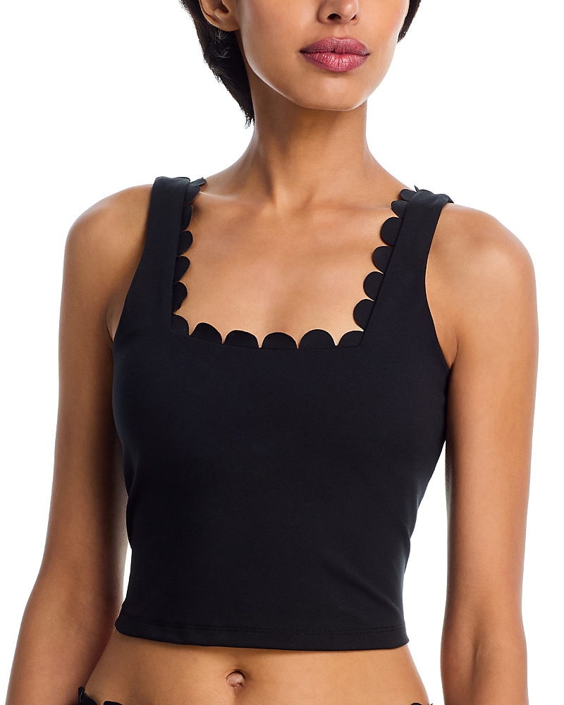 Aqua Scallop Edge Square Neck Tank Top - 100% Exclusive