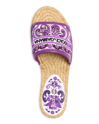 サンダル・ミュール Dolce & Gabbana Purple Slide Sandal With Intricate Slides in calfskin in Purple for Women | Dolce&Gabbana®