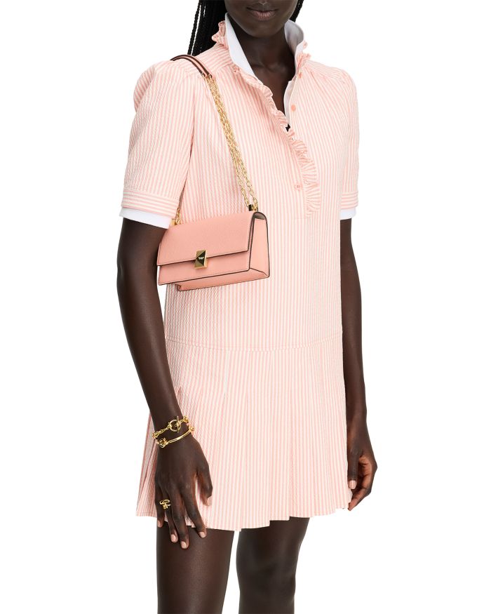 Deco Pebbled Leather Mini Flap Chain Crossbody