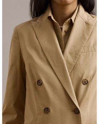 Double Breasted Cotton Twill Blazer