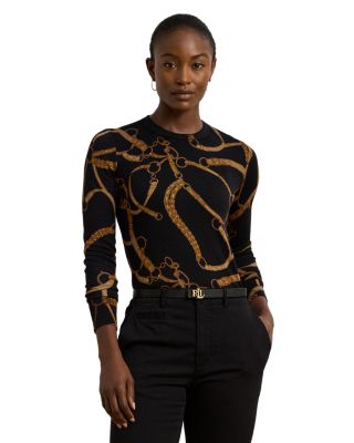 Ralph Lauren - Belting Print Cotton Blend Sweater