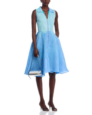 Double Layer Threaded Ombr&eacute; Organza Dress