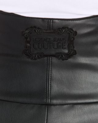 Corset Waist Faux Leather Skirt