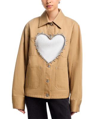 AREA - Embellished Heart Cutout Jacket