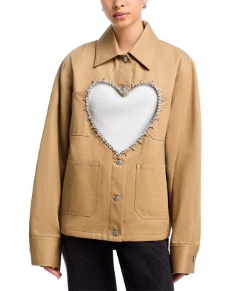 AREA Embellished Heart Cutout Jacket | Bloomingdale's