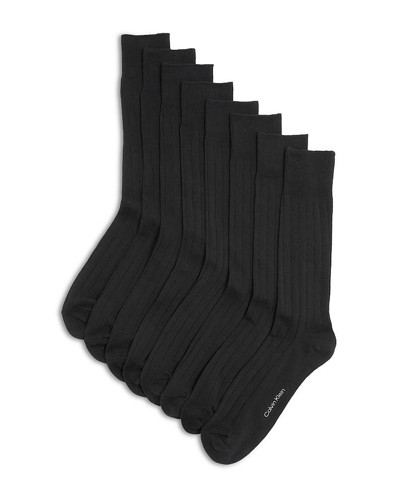 Calvin Klein Crew Socks, Pack Of 4 In Black