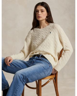 Cable Wool Cashmere Crewneck Sweater