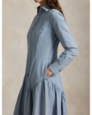 Cotton Linen Chambray Shirtdress