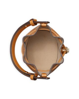 T Monogram Leather Mini Bucket Bag