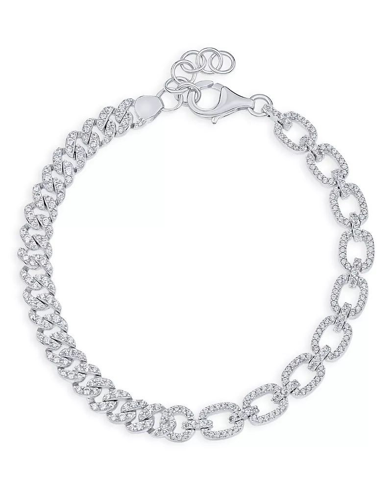 Kenneth Jay Lane Pave Mixed Chain Link Bracelet