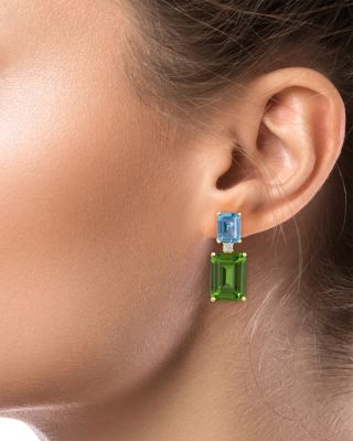 Multicolor Round & Emerald Cut Cubic Zirconia Drop Earrings