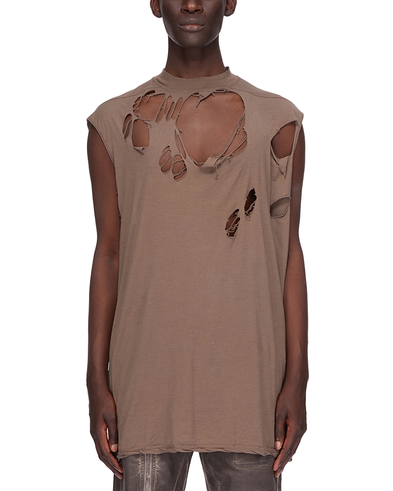 Drkshdw Rick Owens Tarp Regular Fit Destroyed Sleeveless Tee
