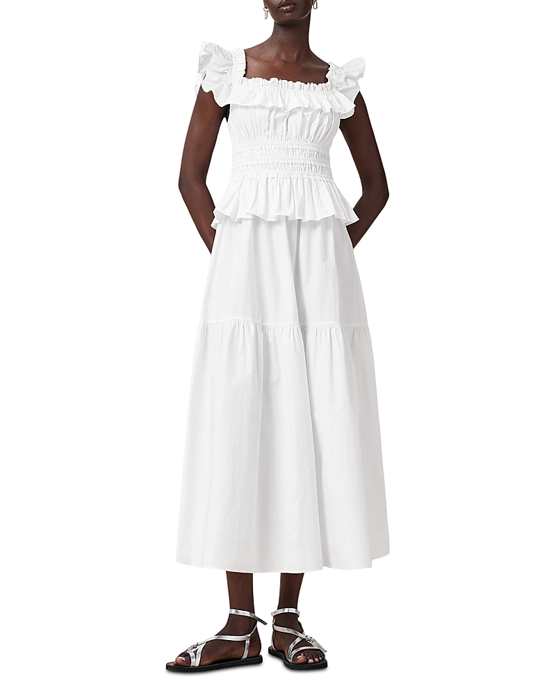 Allsaints Halia Ruffled Cotton Maxi Dress