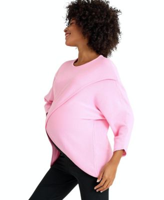 Let Loose Crossover Long Sleeve Maternity Nursing Knit Sweater