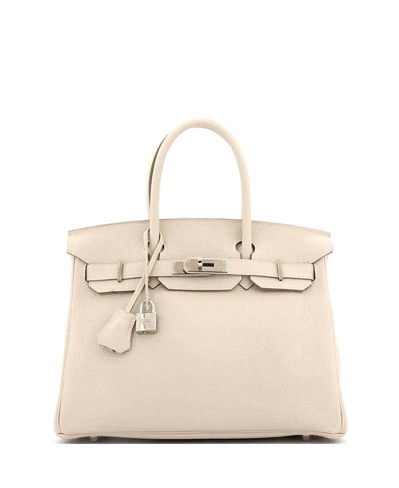 Pre-owned Pre-owned Hermes Hermes Birkin 30 Handbag Light Togo With Palladium Hardware In White