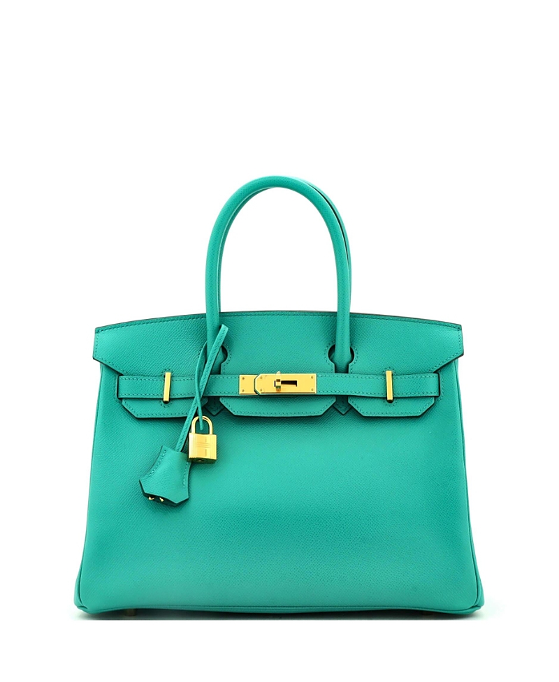 Pre-owned Pre-owned Hermes Hermes Birkin 30 Handbag Green Epsom With Gold Hardware