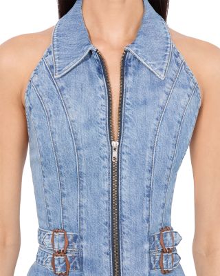 Axelle Zip Front Mini Dress