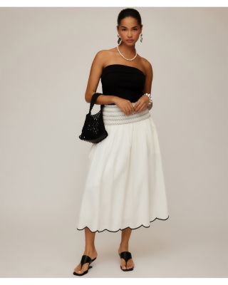 Elsa Smocked Waist Midi Skirt 