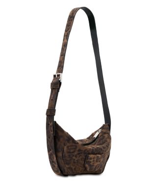 Madea Leopard Print Suede Crossbody