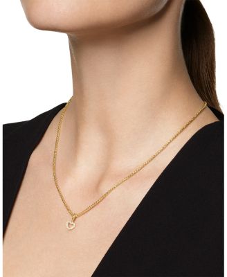 Micro Pav&eacute; Open Heart Amulet in 18K Yellow Gold with Diamonds, 6.8mm