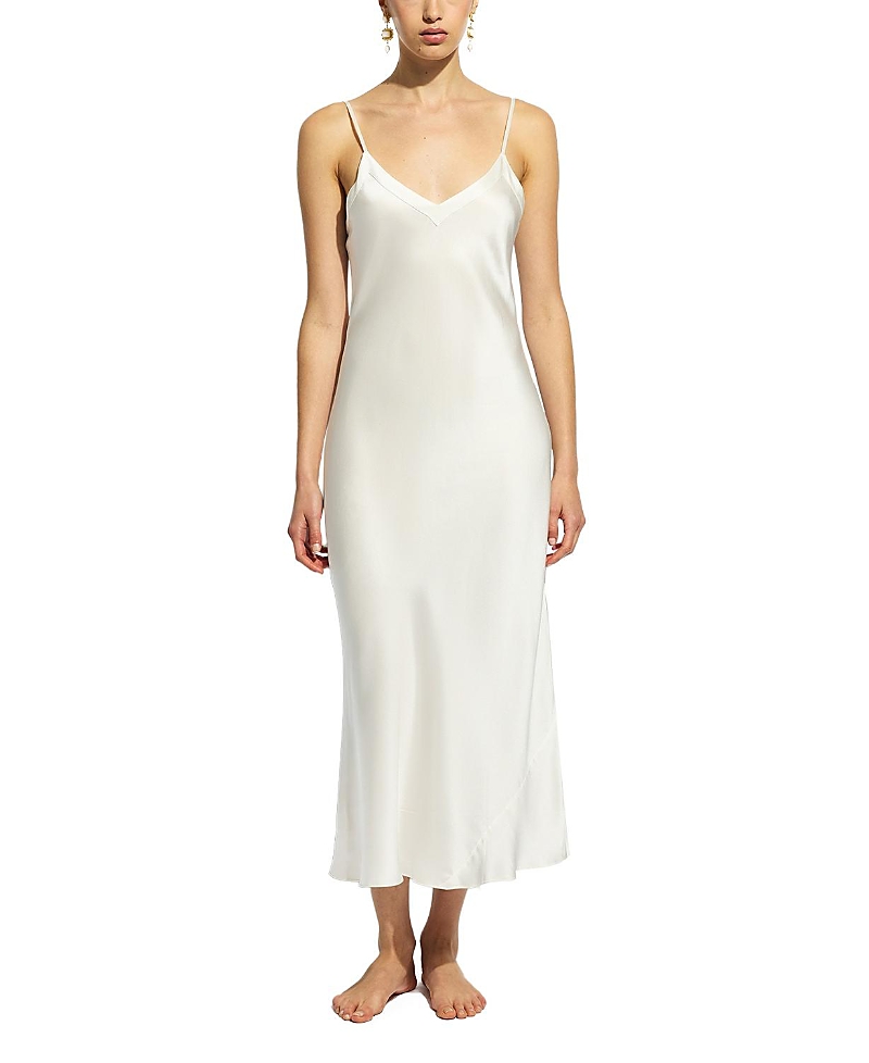 Ginia Silk Long V Neck Nite